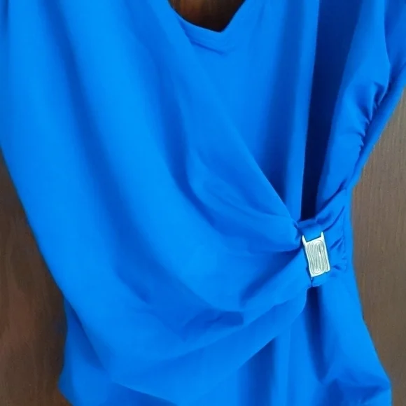 Roxanne Blue Cinch Waist Middle One Piece Swimsuit Size 10/ 34D - Picture 4 of 12